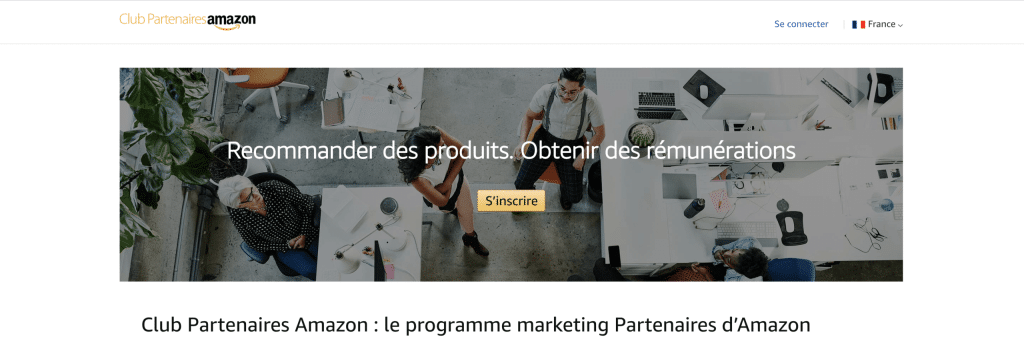 Programme partenaire d'affiliation amazon